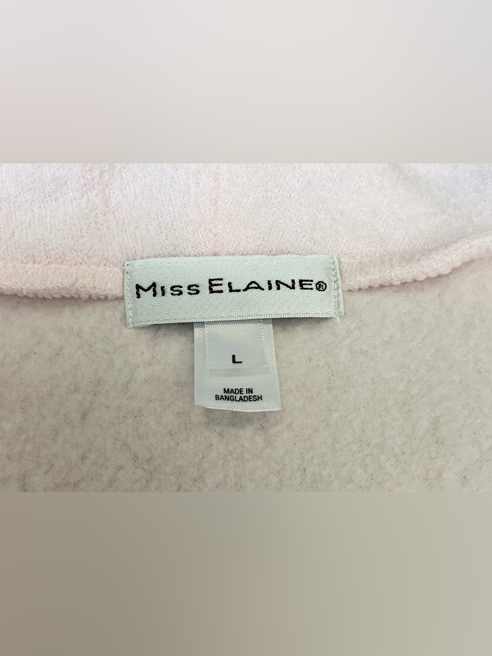 Miss Elaine Women's Pink Long Terry Robe with Embroidered Yoke Size Large - Picture 6 of 8